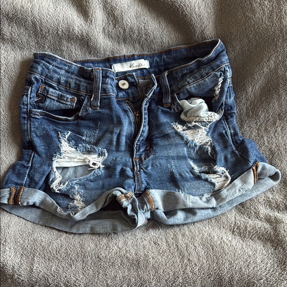 Distressed Denim Shorts